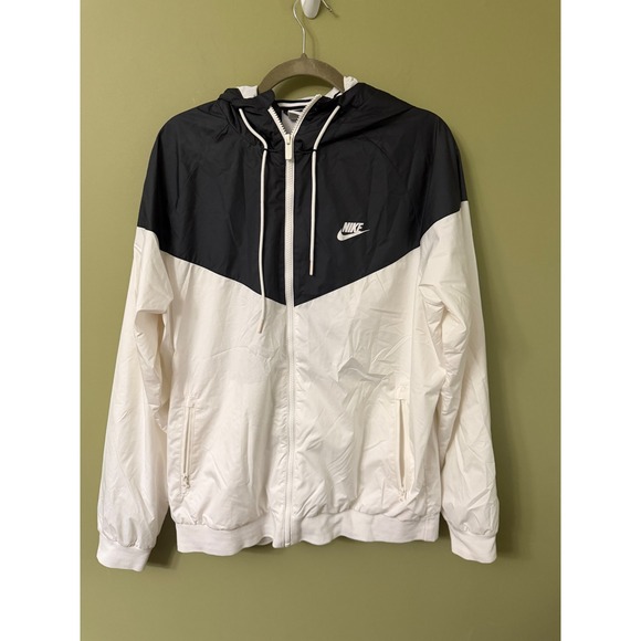 Nike Other - Nike Mens Sportswear Windrunner Full Zip Hooded Jacket Black White Large AR2191